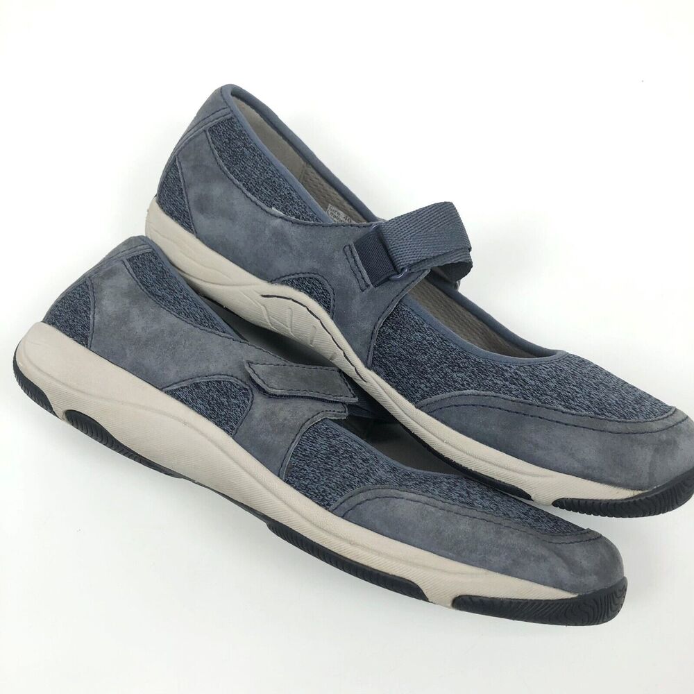 Dansko Hennie Mary Jane Flat Shoes Size 40 / 9.5 - 10 Blue Suede Walking Comfort - Picture 5 of 9